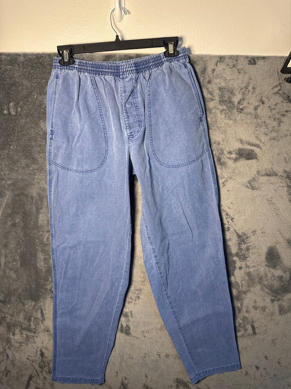 VTG 1996 Patagonia Stand Up Pants Chambray Denim Elastic Waist Men’s Large RARE!